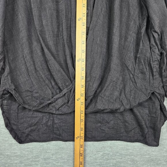ALLSAINTS Elina Shirt Women’s V-neck Long Sleeve Twist Front Button Up Sz M - Picture 2 of 9